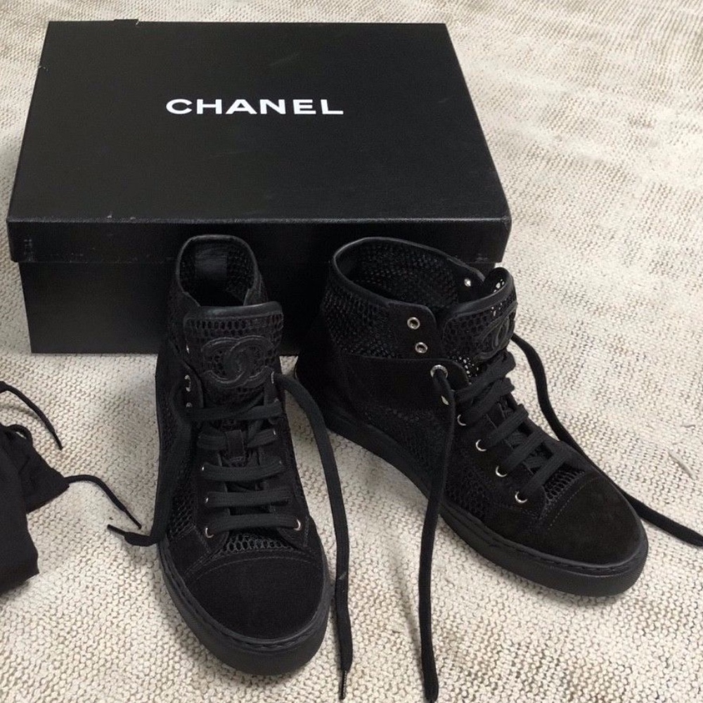 CHANEL mesh high top sneaker NEW
